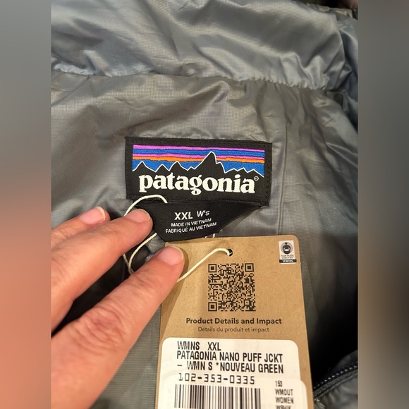 Patagonia Women’s XXL Nano Puff Jacket NWT Nouveau Green Puffer - Picture 4 of 13